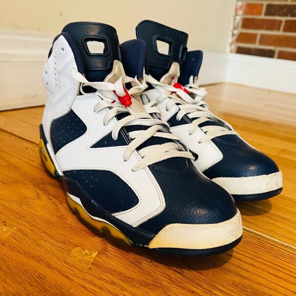 Jordan Retro 6 V1 Retro Olympic 2012 White Blue Size 13 Sneakers 38464-130 - Picture 3 of 13